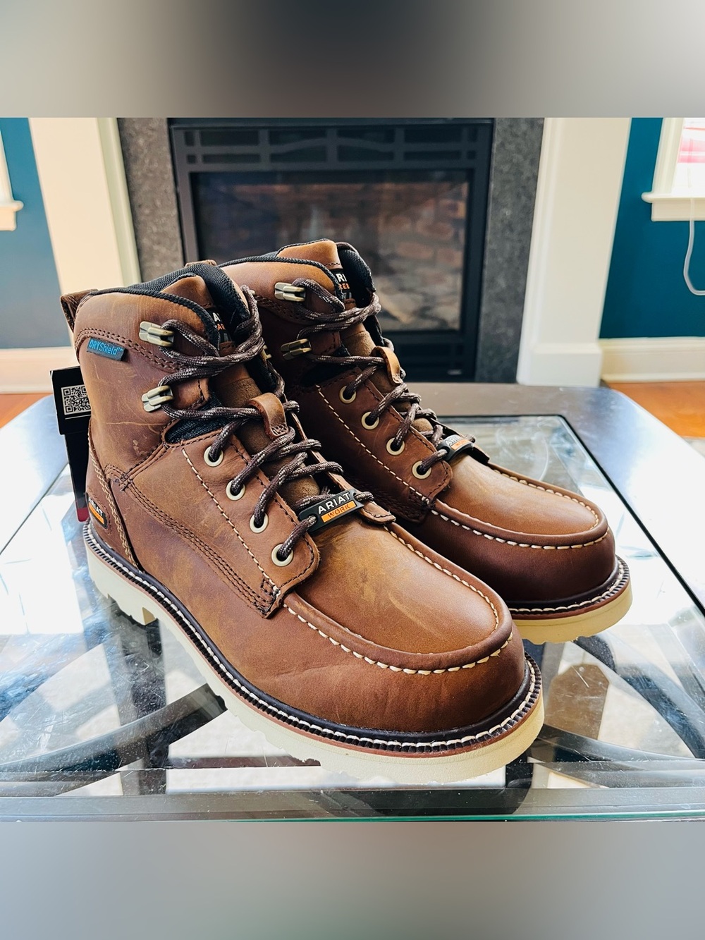 Ariat Women's Rebar Lift Waterproof Work Boot 10053822 Distressed Brown